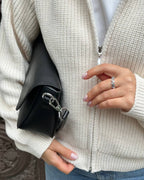 Oversized Knit Zip Bomber