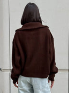 Oversized Knit Zip Bomber