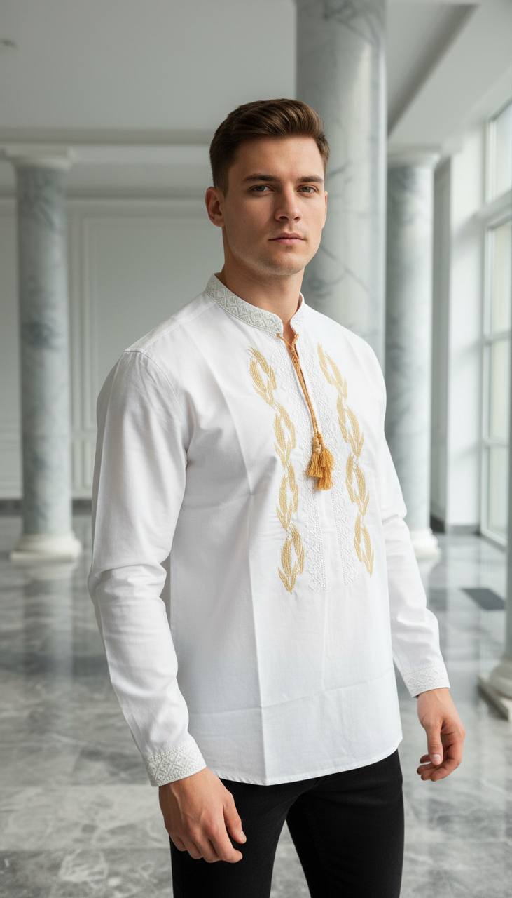 Wheat Embroidery – Vyshyvanka – Men