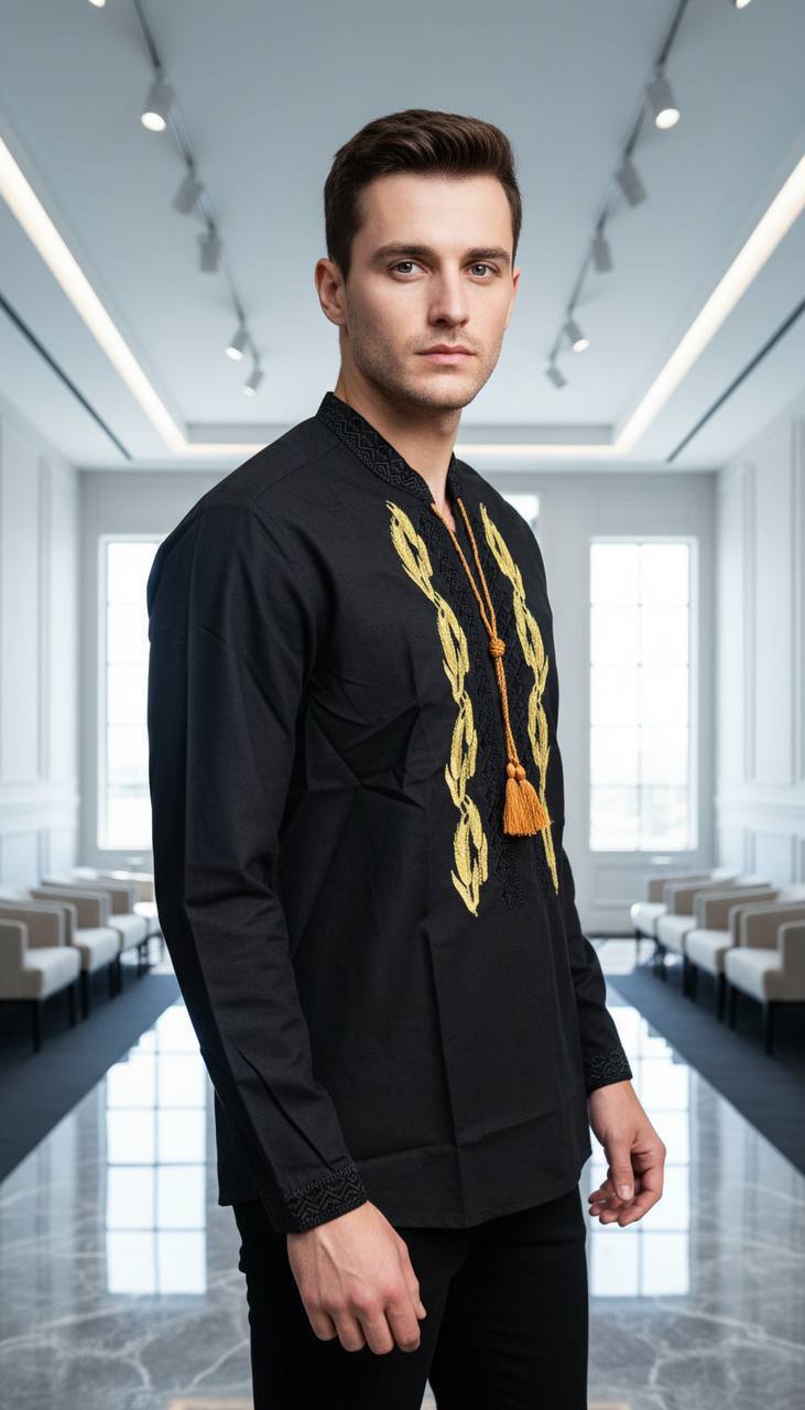 Wheat Embroidery – Vyshyvanka – Men