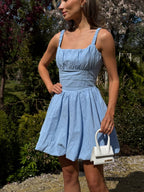 Women's Relaxed Linen Midi Dress BABY