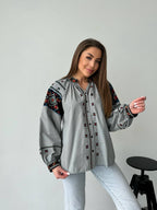 Women's Button-Up Embroidered Vyshyvanka Shirt - Matching Couple Style - product photo 1