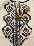 Women's White Tie-Neck Embroidered Vyshyvanka Shirt - Matching Couple Style product photo 5