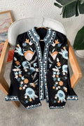 Women's Denim-Cotton Embroidered Jacket - Open Front Vyshyvanka Layer product photo 3