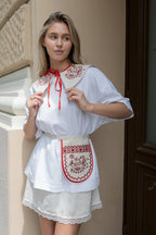 Linen Embroidered Collar and Ladunka Set - Traditional Ukrainian Accessory product photo 5