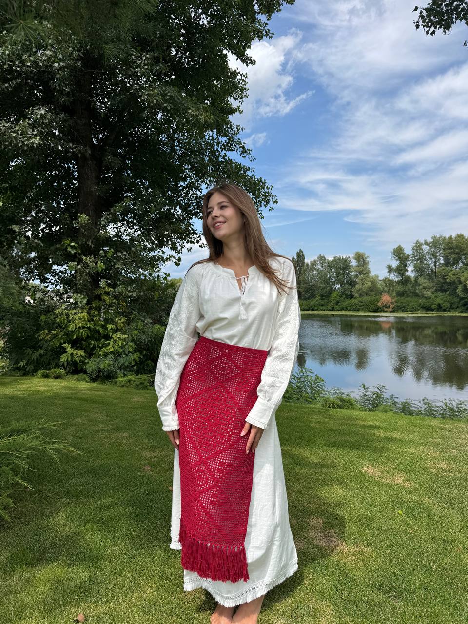 Solomiya White Embroidered Maxi Dress