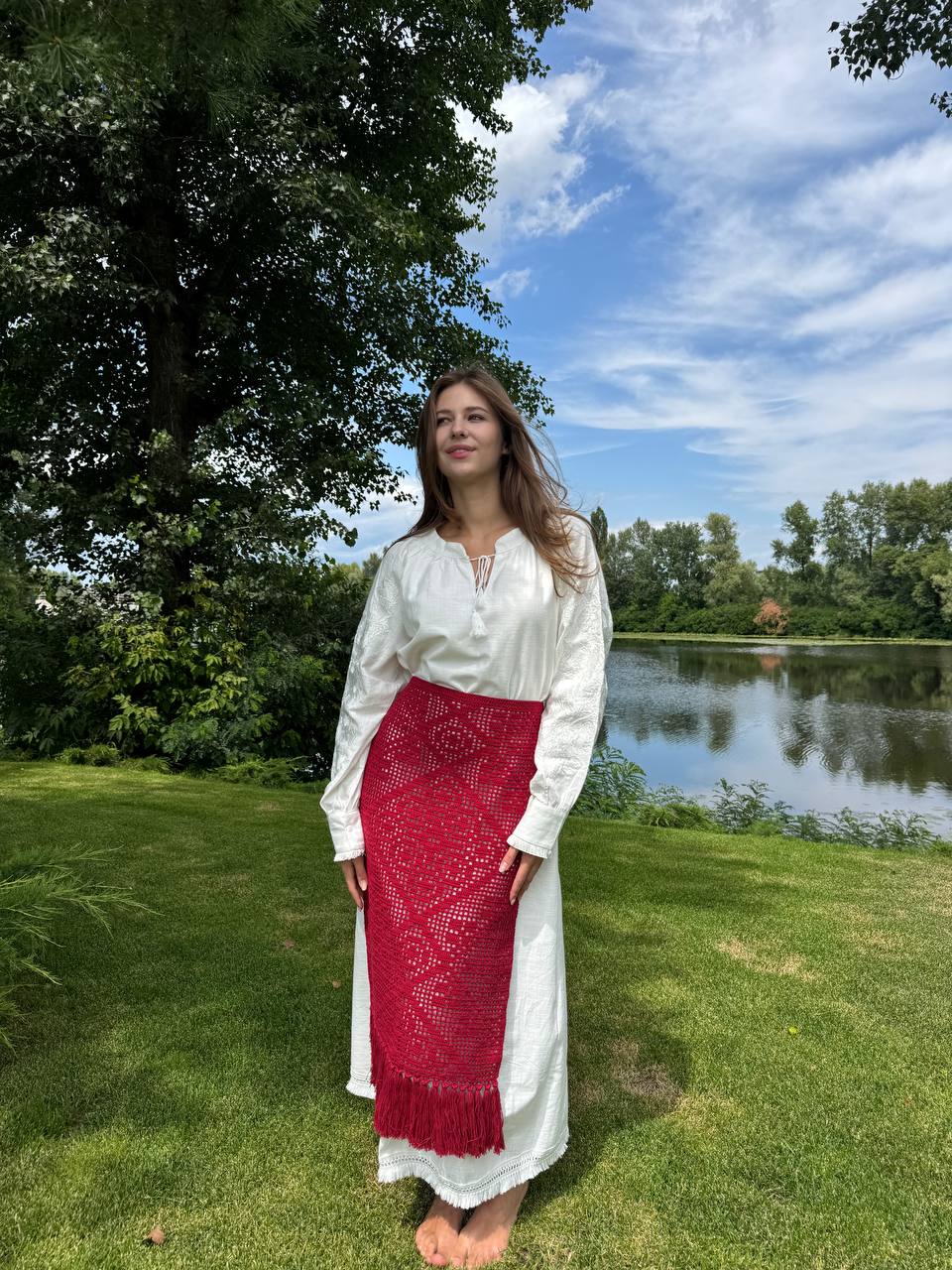 Solomiya White Embroidered Maxi Dress