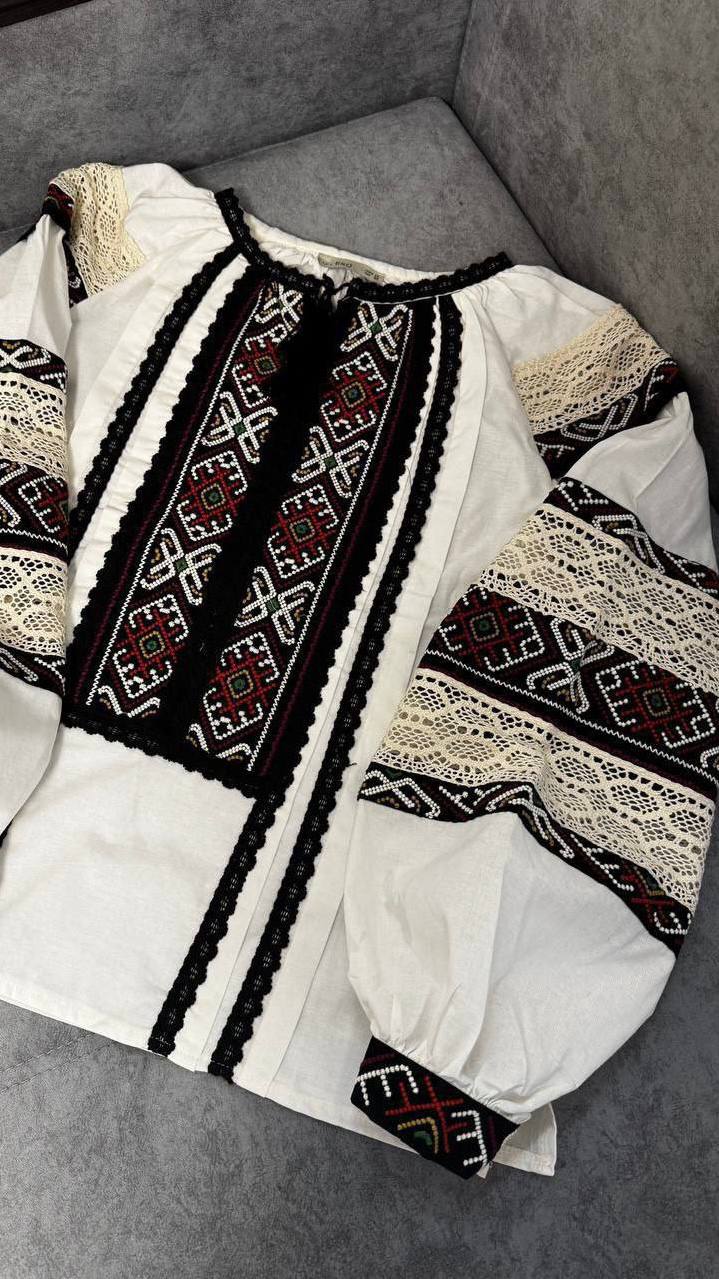 Zorya Lace-Panel Embroidered Blouse