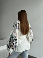 Vesna Belted Floral Embroidered Blouse