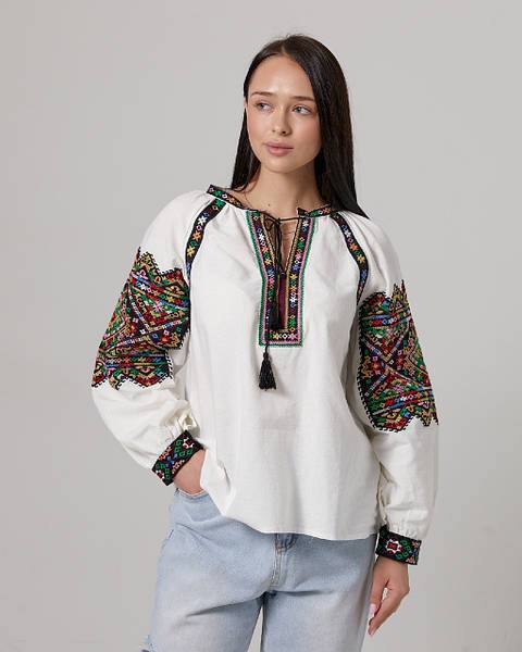 Dara Mosaic Plus-Size Embroidered Blouse