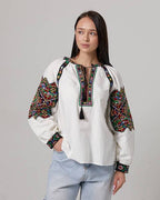 Dara Mosaic Plus-Size Embroidered Blouse