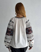 Mavka Macramé-Lace Embroidered Blouse