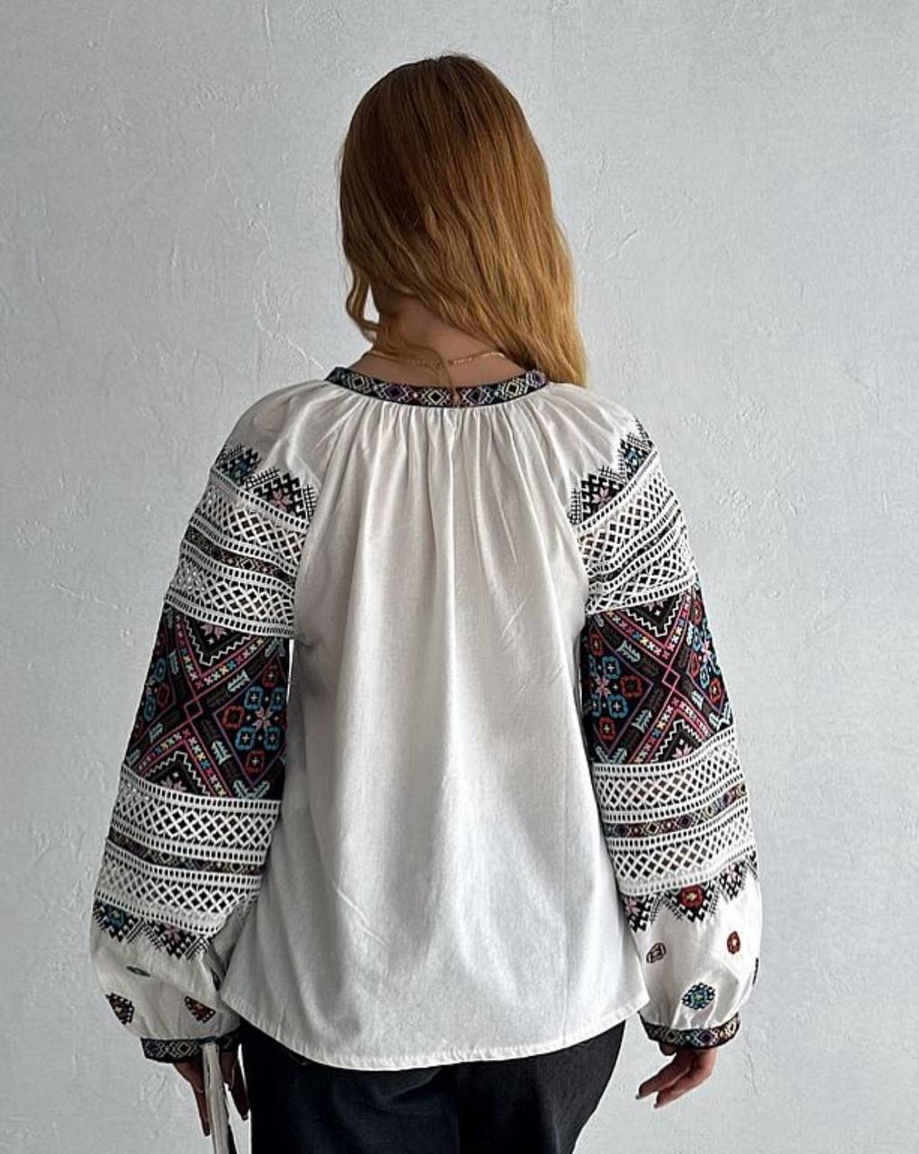 Mavka Macramé-Lace Embroidered Blouse