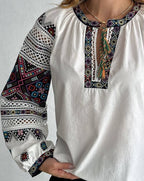 Mavka Macramé-Lace Embroidered Blouse