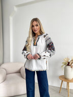Mavka Macramé-Lace Embroidered Blouse
