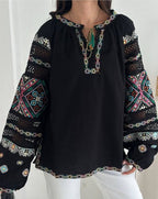 Mavka Macramé-Lace Embroidered Blouse