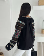 Mavka Macramé-Lace Embroidered Blouse