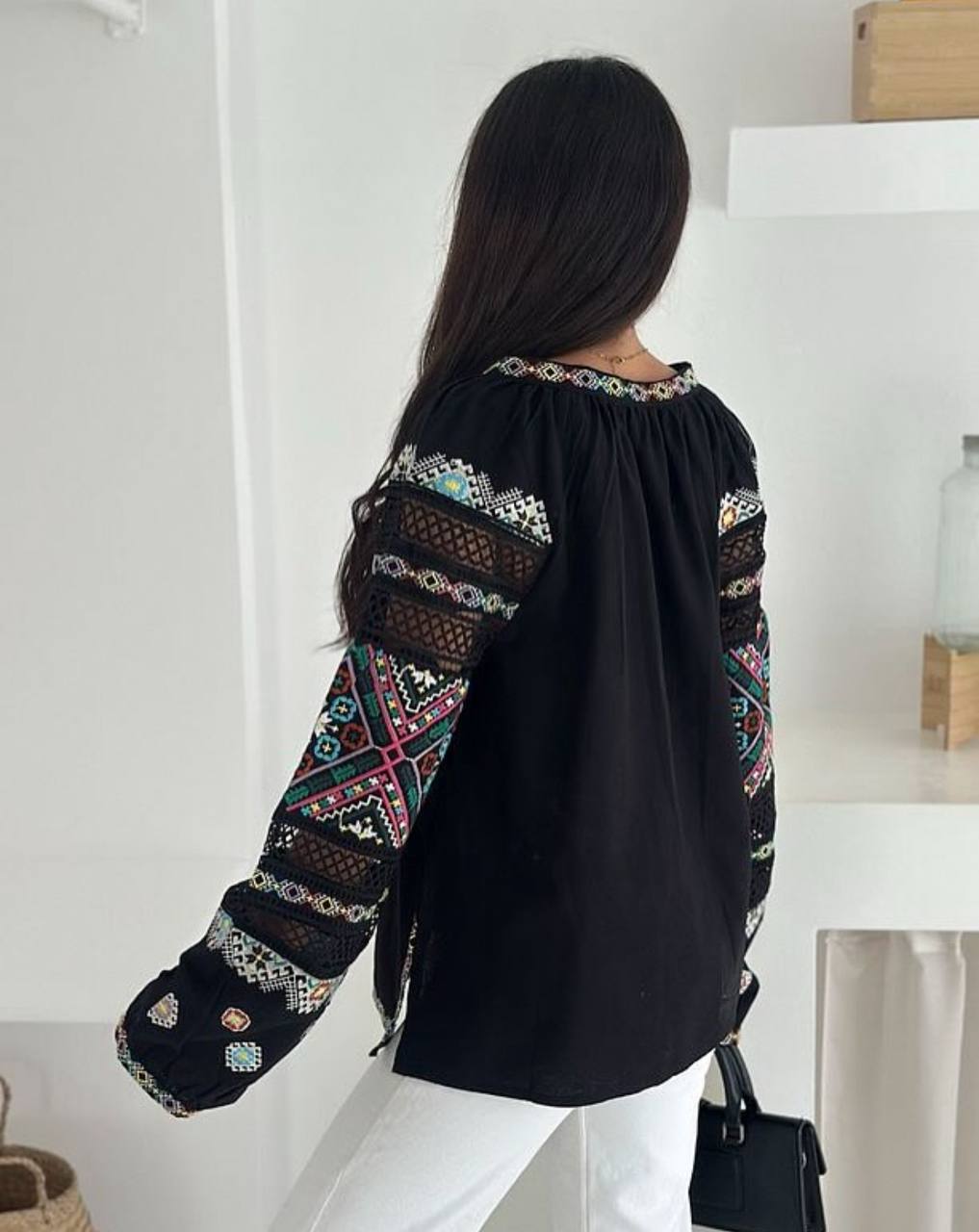 Mavka Macramé-Lace Embroidered Blouse