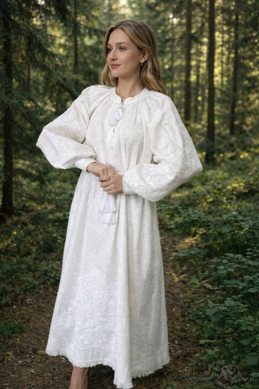 Solomiya White Embroidered Maxi Dress