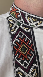 Geometric Classic Embroidered Shirt – Vyshyvanka – Men