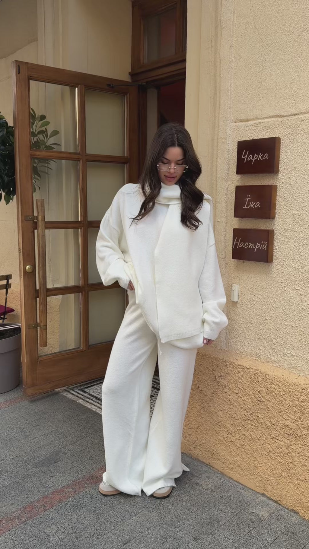 Oversized Sweater Trouser and Scarf Set, product video