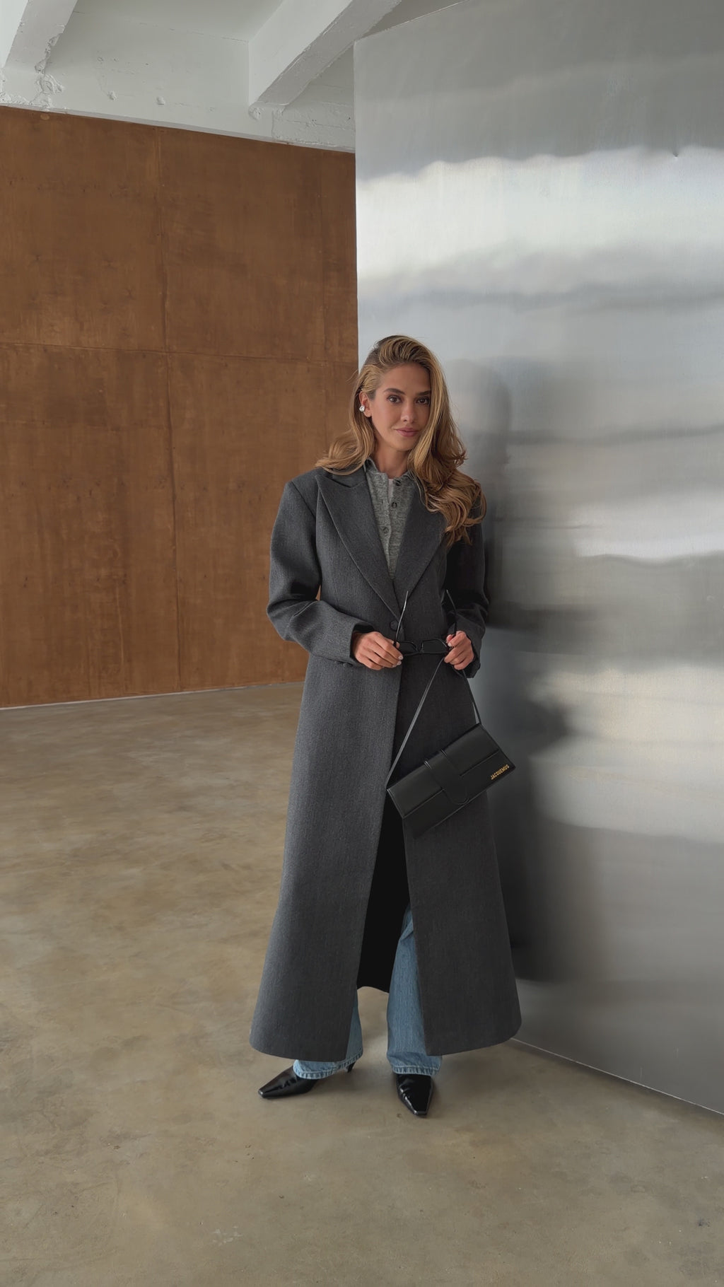 Florencia Long Wool Blend Coat – Elegant Full-Length Coat