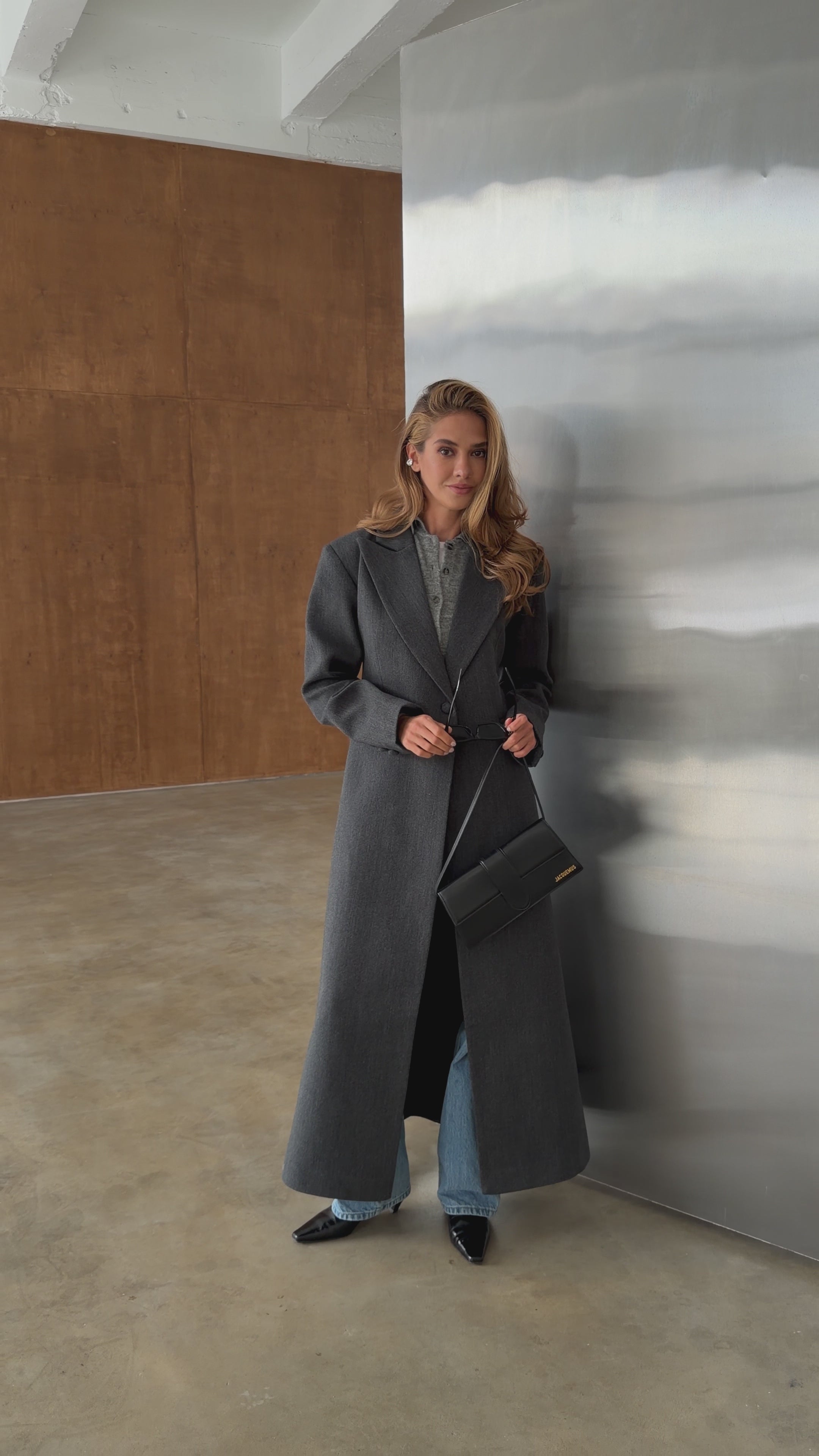 Florencia Long Wool Blend Coat – Elegant Full-Length Coat