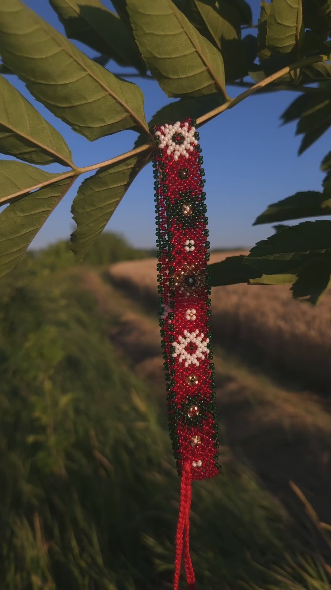 Krasa Red Floral Sylianka – Ukrainian Beaded Choker – product video