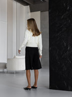 Women's Fluffy V-Neck Button Cardigan in milk, alternate view