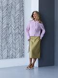 Women's Wool-Blend Collared Button Cardigan in pink, main view